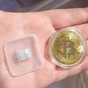 🪙 1oz Gold Plated Bitcoin + 2g Valcambi Silver Bars (1g bars) Case